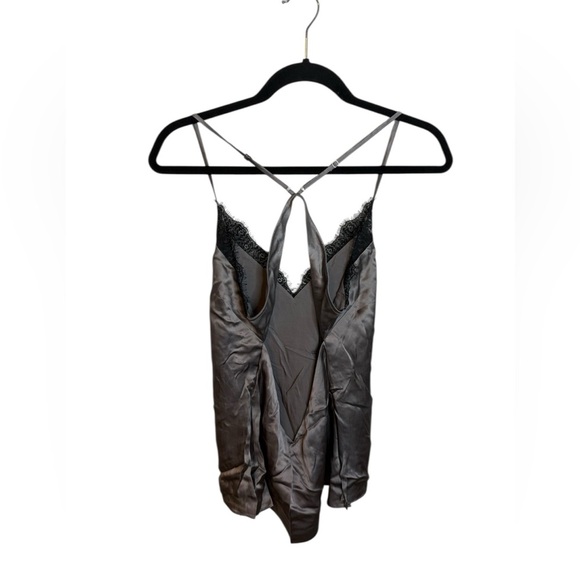 Nwt Cami NYC Gray Silk Lace Open Back Camisole - Picture 2 of 4